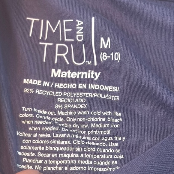 Time and tru women’s medium maternity tshirt blue “mama to be “ - Picture 5 of 9